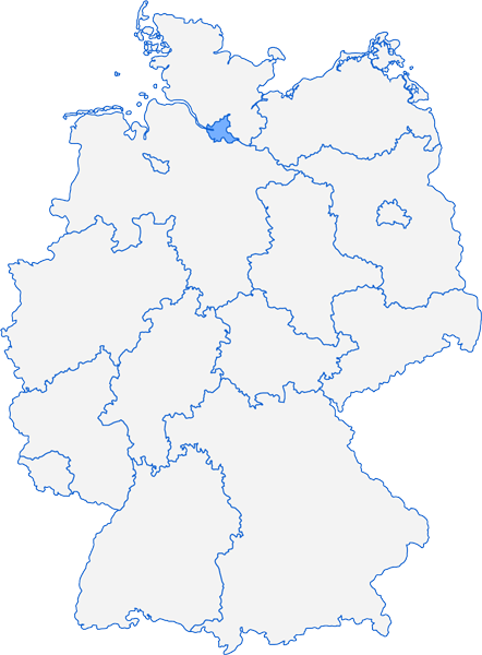 Deutschlandkarte Bundesland Hamburg Monteurzimmer Hamburg