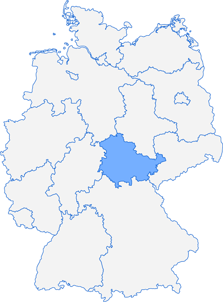 Deutschlandkarte Bundesland Thüringen Monteurzimmer Thüringen