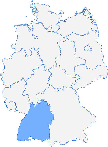 Deutschlandkarte Bundesland Baden-Württemberg Monteurzimmer Baden-Württemberg