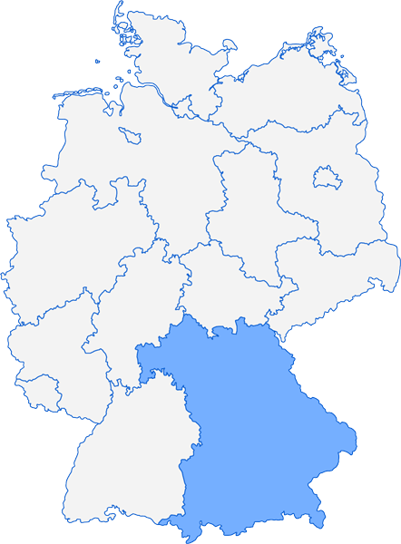 Deutschlandkarte Bundesland Bayern Monteurzimmer Bayern