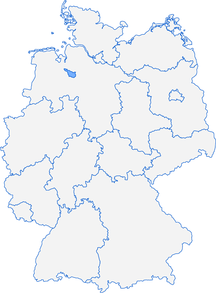 Deutschlandkarte Bundesland Bremen Monteurzimmer Bremen