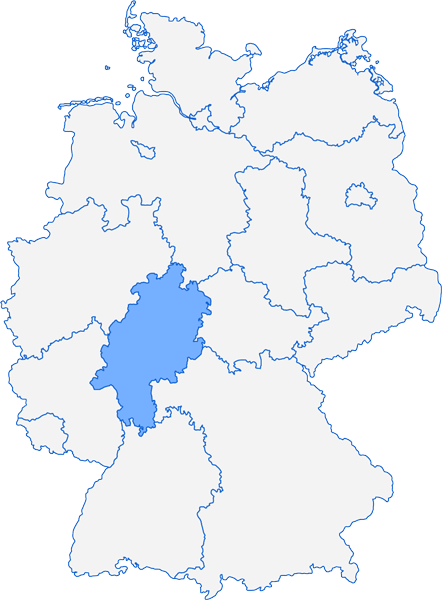 Deutschlandkarte Bundesland Hessen Monteurzimmer Hessen