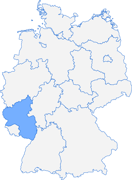 Deutschlandkarte Bundesland Rheinland-Pfalz Monteurzimmer Rheinland-Pfalz
