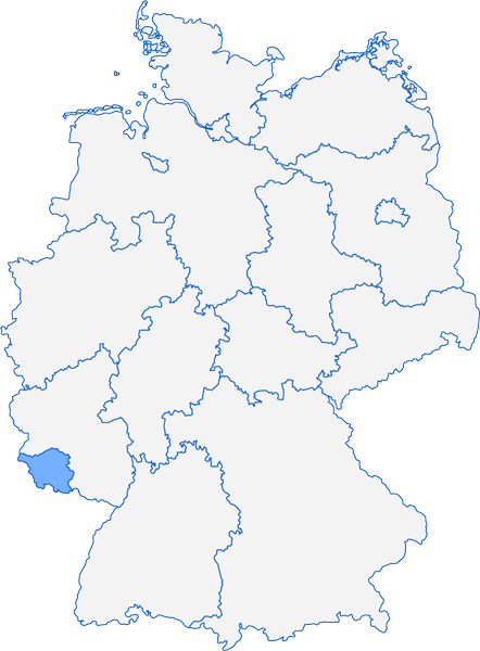 Deutschlandkarte Bundesland Saarland Monteurzimmer Saarland