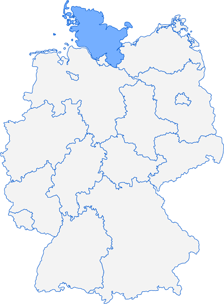 Deutschlandkarte Bundesland Schleswig-Holstein Monteurzimmer Schleswig-Holstein