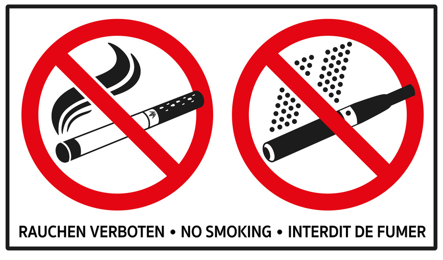 Rauchverbot in Mietvertragen Symbol Nichtraucher Symbol E-Zigaretten Verbot